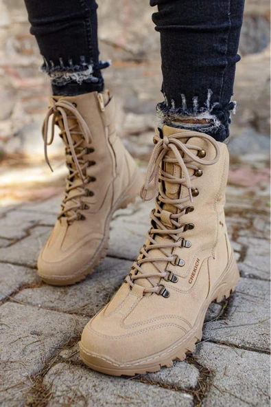 Fermuarlı Bağcık Detaylı Erkek Sneaker Bot Kum ürün görseli 1
