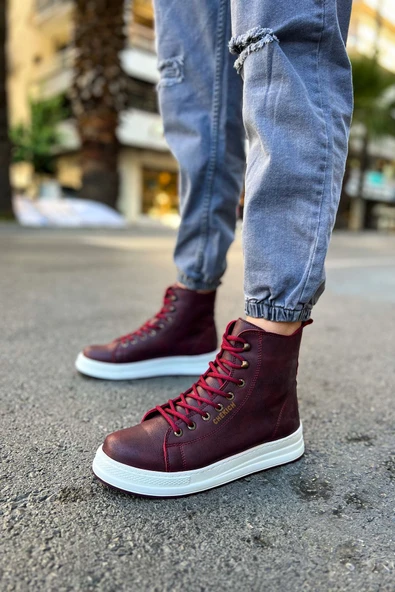Bağcıklı Erkek Sneaker Bot Bordo ürün görseli 1