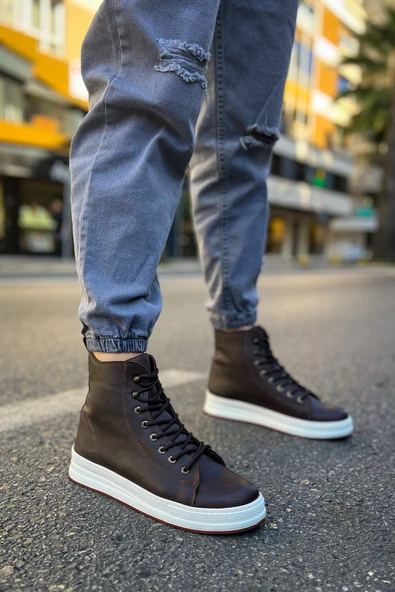 Bağcıklı Erkek Sneaker Bot Kahve ürün görseli 1