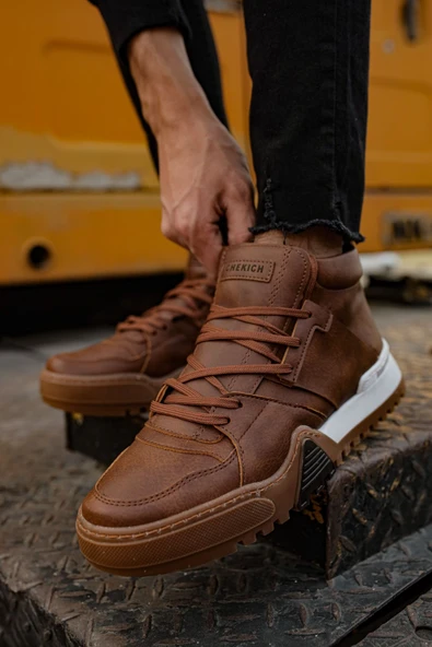 Bağcıklı Erkek Sneaker Bot Taba ürün görseli 1