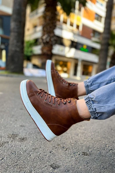 Bağcıklı Erkek Sneaker Bot Taba - Resim 4