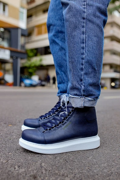 Bağcıklı Erkek Sneaker Bot Lacivert - Resim 2