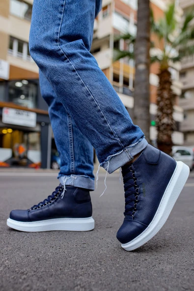 Bağcıklı Erkek Sneaker Bot Lacivert - Resim 3