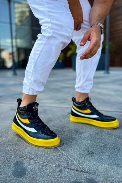 Bağcıklı Erkek Sneaker Bot Sarı ürün görseli 1