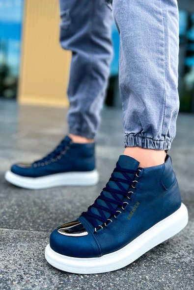 Bağcıklı Erkek Sneaker Bot Lacivert - Resim 4