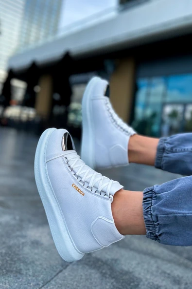 Bağcıklı Erkek Sneaker Bot Beyaz - Resim 3