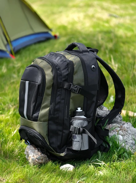 Bagacar Dağcı Trekking  Seyahat ve Kamp Sırt Çantası Yeşil Siyah ürün görseli 1