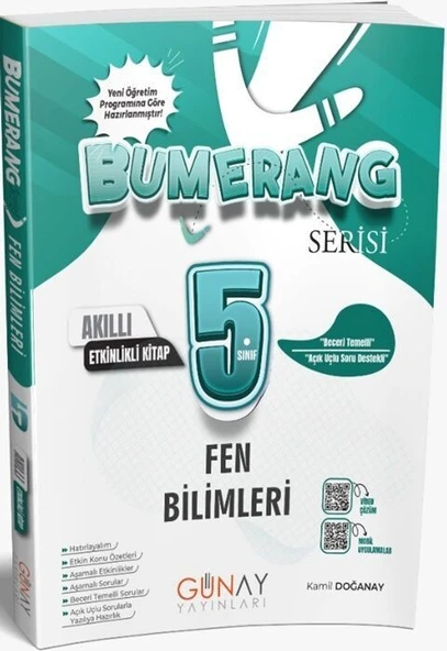 5. Sınıf Fen Bilimleri Bumerang Etkinlikli Akıllı Defter Kitap Günay Yayınları ürün görseli 1