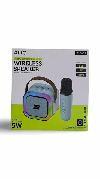 Bls-55 Karaoke Mikrofonlu Bluetooth Hoparlör ürün görseli 1