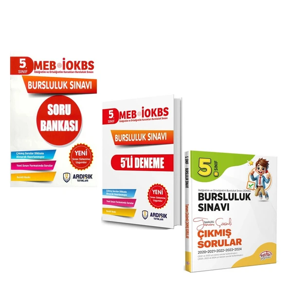 Ardışık 5.Sınıf Bursluluk Soru Deneme ve Editör Çıkmış Sorular Seti 3 Kitap ürün görseli 1