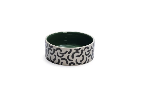 Beeztees Köpek Mama Su Kabı, Seramik, Yeşil Beyaz, 16cm, 800ml ürün görseli 1