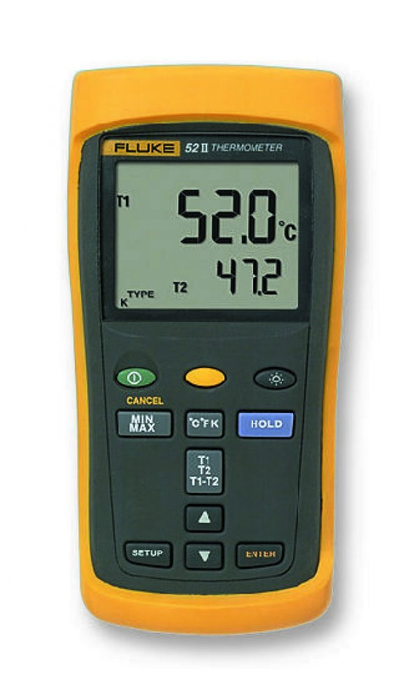 FLUKE 52 II ÇİFT GİRİŞLİ DİJİTAL TERMOMETRE ürün görseli 1