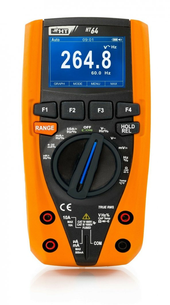 HT ITALIA HT64 RENKLİ GRAFİK EKRANLI PROFESYONEL DATA LOGGER TRMS ürün görseli 1