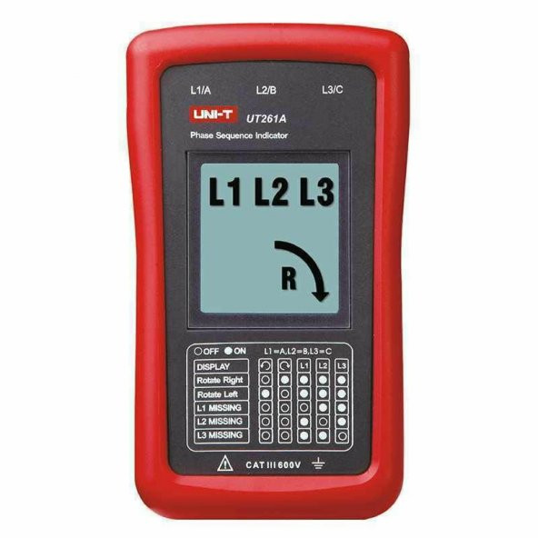 UNI-T UT261A DİJİTAL MOTOR FAZ YÖNÜ SIRASI ÖLÇER ürün görseli 1