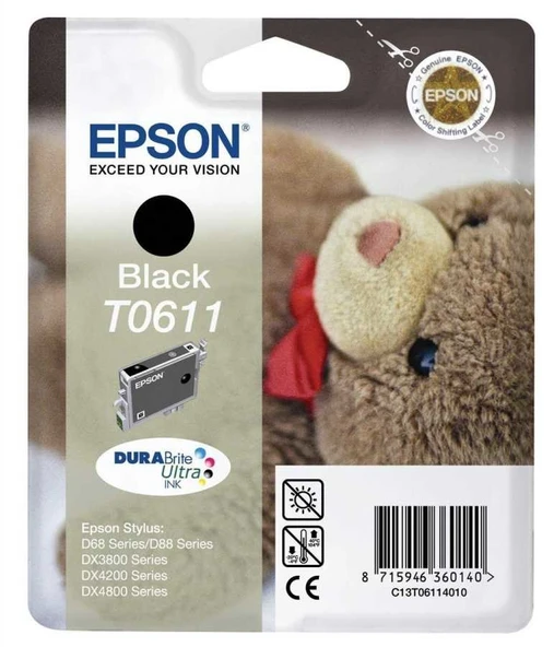 Tonersepeti Epson T0611 C13T06114020  Siyah Kartuş ürün görseli 1
