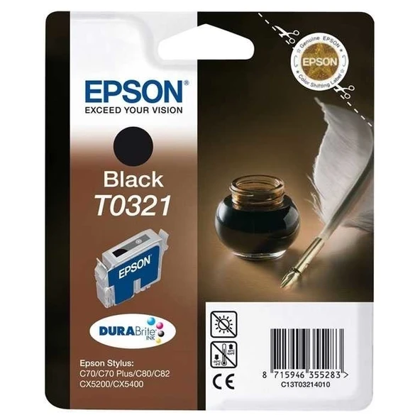 Tonersepeti Epson T0321-C13T03214020  Siyah Kartuş ürün görseli 1
