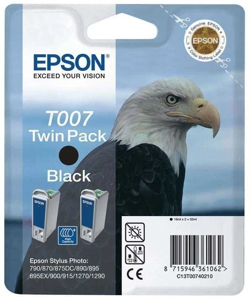 Tonersepeti Epson T007-C13T00740220  Siyah Kartuş 2'Li ürün görseli 1