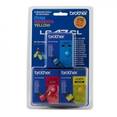 Tonersepeti Brother LC47CL 3lü Paket Renkli Orijinal Kartuş ürün görseli 1