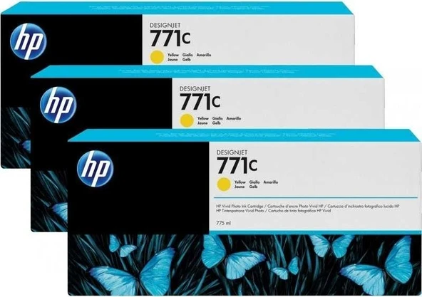 Tonersepeti Hp 771-B6Y34A  Sarı Kartuş 3'Lü Paket ürün görseli 1