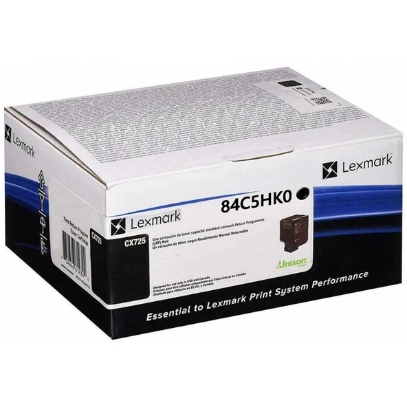 Tonersepeti Lexmark 84C5HK0 Yüksek Kapasiteli Siyah  Toner CX725 ürün görseli 1