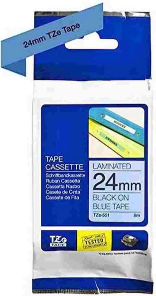 Tonersepeti Brother TZe-511 Mavi Üzerine Siyah Muadil Etiket  6mm ürün görseli 1