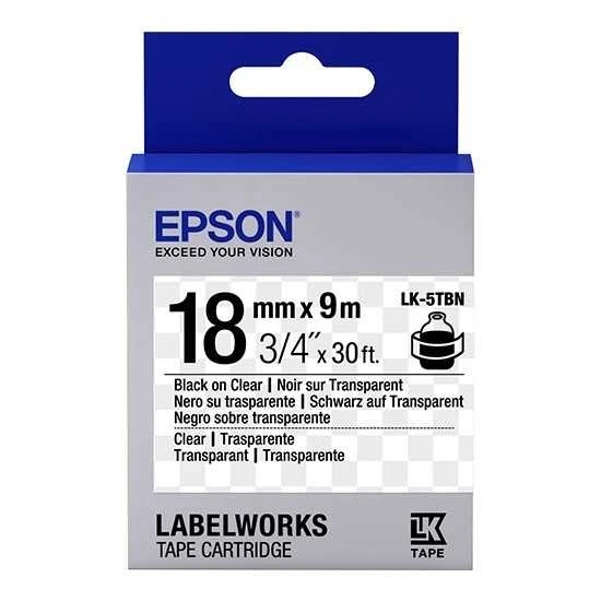 Tonersepeti Epson LK-5TBN Transparan Üzerine Siyah  Etiket ürün görseli 1