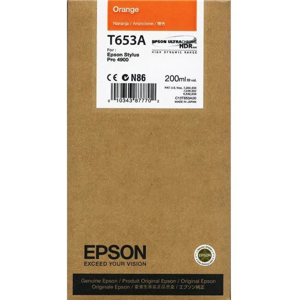 Tonersepeti Epson T653A-C13T653A00  Turuncu Kartuş ürün görseli 1