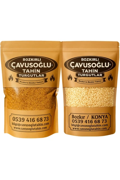 Bozkırlı Çavuşoğlu Beyaz Çiğ Susam 500g + Bozkırlı Çavuşoğlu Odun Ateşinde Kavrulmuş Simitlik Susam 500g ürün görseli 1