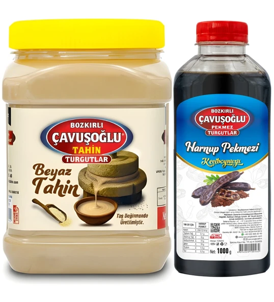 Bozkırlı Çavuşoğlu Beyaz Tahin 930 g + Harnup Keçiboynuzu Pekmezi 1000g ürün görseli 1