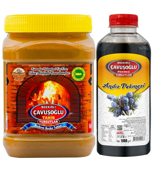 Bozkırlı Çavuşoğlu Odun Ateşinde Kepekli Bozkır Tahini 930 g + Andız Pekmezi 1000g ürün görseli 1