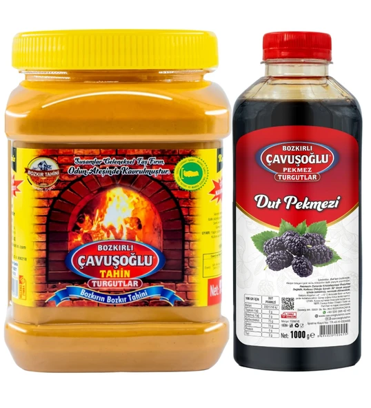 Bozkırlı Çavuşoğlu Odun Ateşinde Kepeksiz Bozkır Tahini 930 g + Dut Pekmezi 1000g ürün görseli 1