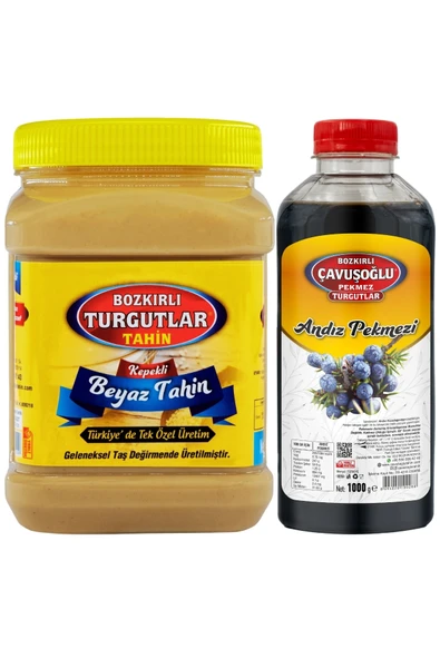 Bozkırlı Çavuşoğlu Kepekli Beyaz Tahin 930 g + Andız Pekmezi 1000g ürün görseli 1