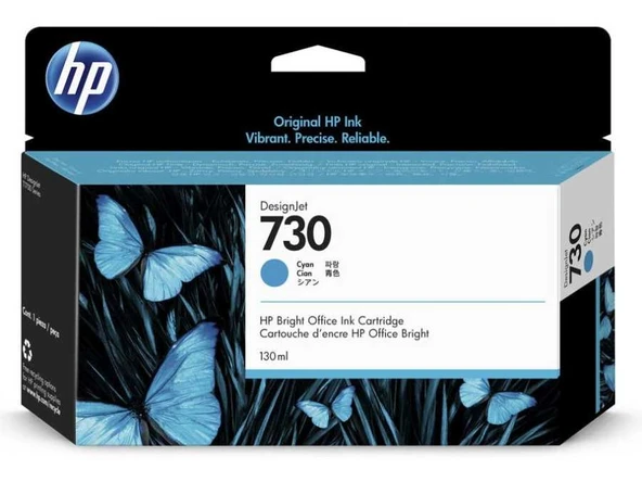 Tonersepeti Hp 730-P2V62A Mavi  Kartuş 130ml ürün görseli 1