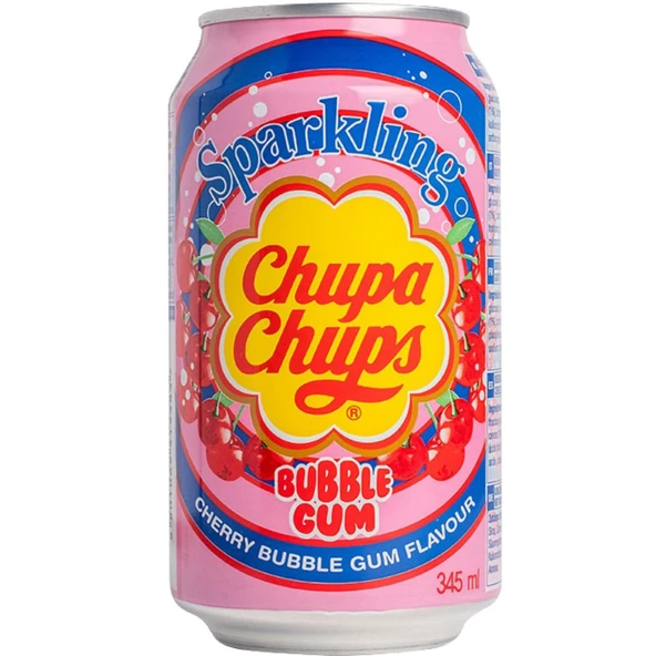 Chupa Chups Sparkling Cherry Bubble Gum Flavour - Kiraz ve Sakız Aromalı Gazlı İçecek 345 Ml ürün görseli 1