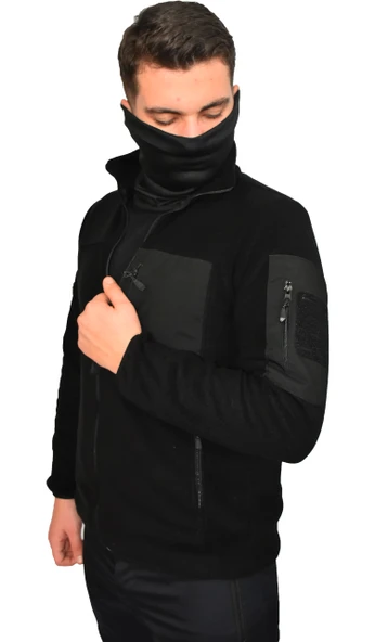 SİYAH TAKTİK POLAR MONT 7 CEP - Resim 3