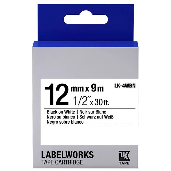 Tonersepeti Epson LK-4WBN Muadil Standart Etiket Kartuşu Siyah Beyaz 12 mm C53S654021 ürün görseli 1