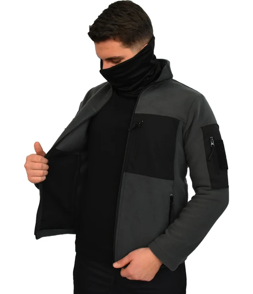 ANTRASİT TAKTİK POLAR MONT 7 CEP - Resim 2