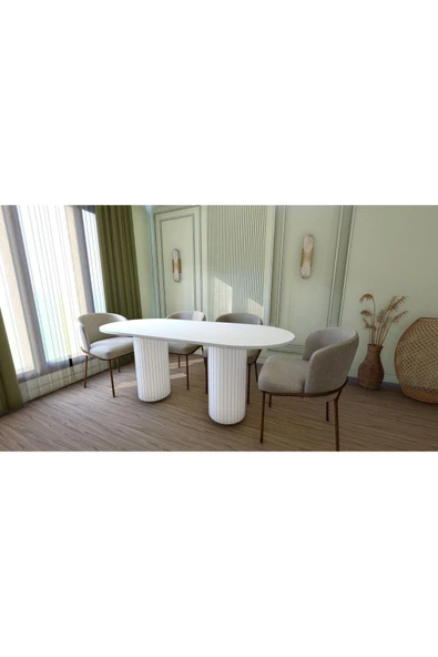 OlcayAksesuar Kubbeli Yemek Masası Mutfak Masası 180x90x75 cm ürün görseli 1