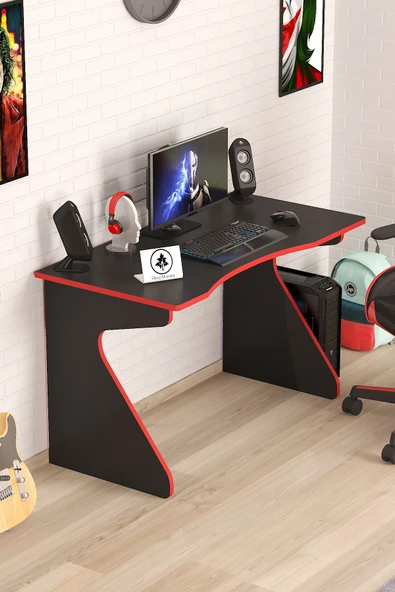 OlcayAksesuar Hilal Model Düz Oyuncu Masası Gamer Masası 120x60 cm ürün görseli 1