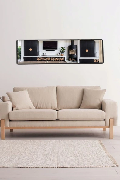 OlcayAksesuar Yatay 120X43 cm Hol Konsol Dresuar  Antre Koridor Aynası Salon Banyo WC Aynası ürün görseli 1