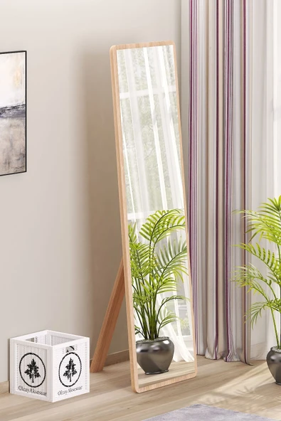 OlcayAksesuar Düz Dikdörtgen Sonomo 150X43 cm Ayaklı Salon Antre Çocuk Odası Banyo WC Yatak Odası Boy Aynası ürün görseli 1