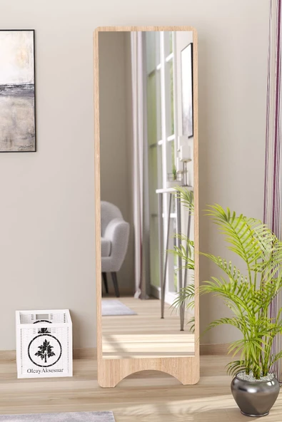 OlcayAksesuar Dikdörtgen Sonomo 120X43 cm Ayaklı Salon Antre Çocuk Odası Banyo WC Yatak Odası Boy Aynası ürün görseli 1