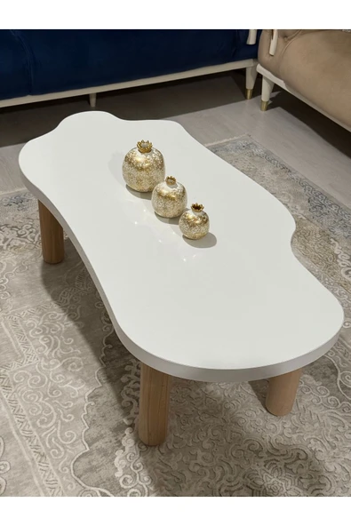 OlcayAksesuar Asimetrik Bulut Model 120x60 cm Kalın Kenarlı Orta Sehpa ürün görseli 1