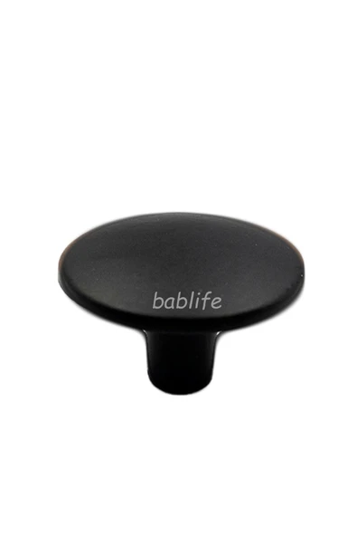 bablife Mantar Düğme Mat Siyah 35mm Çapında Metal Lüks Çekmece Dolap Mobilya Kulpları ürün görseli 1