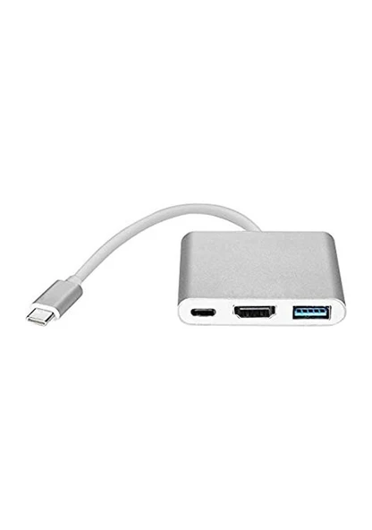 Type-C 3 in 1 to HDMI USB 3.0 Çevirici Dönüştürücü 4K ürün görseli 1