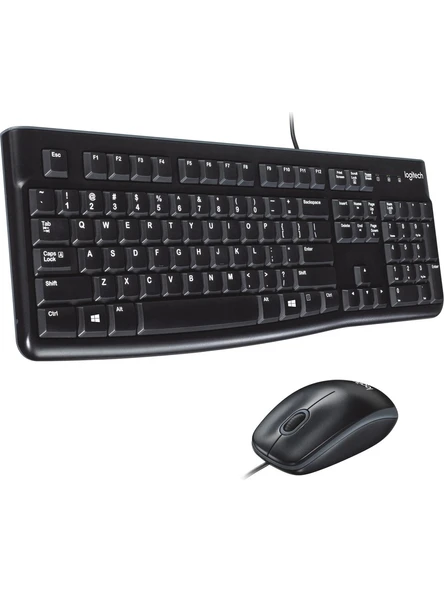 LOGİTECH MK120 USB Kablolu Q Klavye Mouse Seti Siyah (920-002560) ürün görseli 1