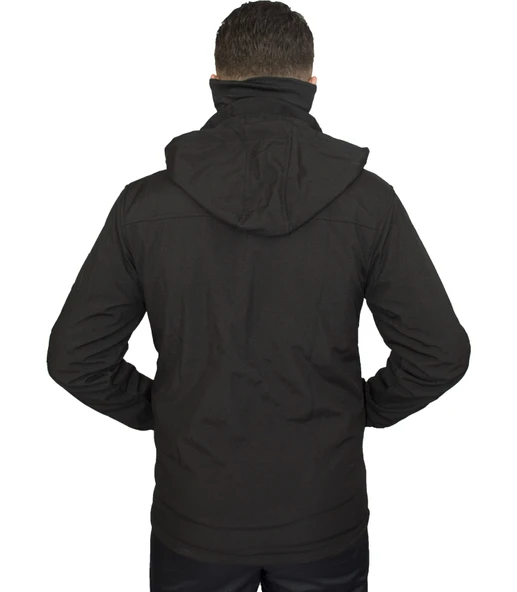SİYAH SOFT SHELL MONT ÇİFT KAT POLARLI - Resim 5