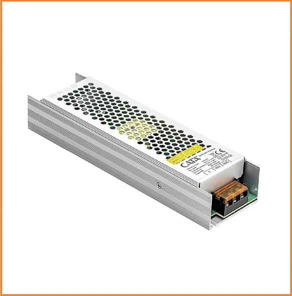 Ct-2561 17 Amper Adaptör Klemensli Şerit Led Trafosu 200W Slim Model ürün görseli 1