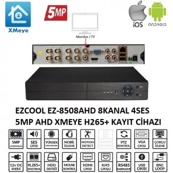 Ezcool Kayıt Cihazı Xmeye Ez-8508Ahd 8 Kanal 5 Mp 1Hdd ürün görseli 1