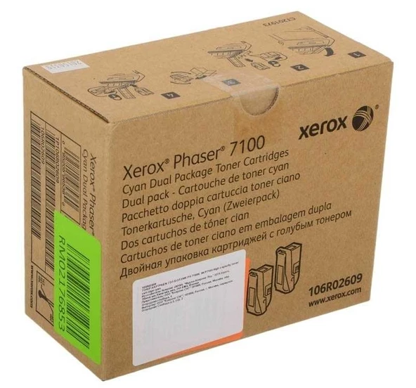 Tonersepeti Xerox Phaser 7100 106R02609 Mavi  Toner 2'Li Paket ürün görseli 1